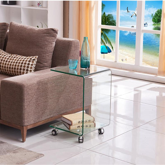 ALEJANDRO Minimalist Contemporary Glass Side Table