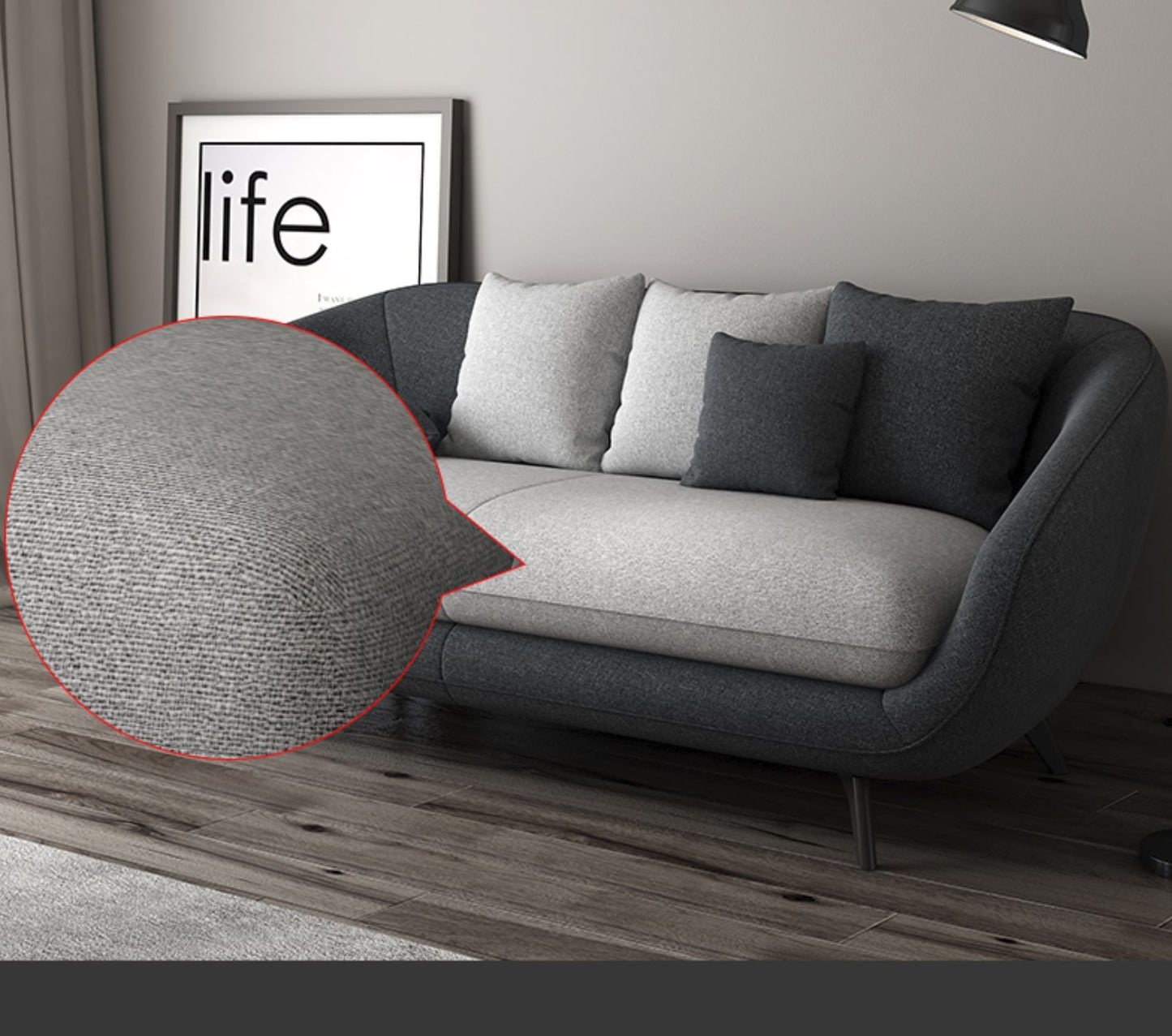 LLONA Modern and Contemporary Fabric Nordic Style Sofa