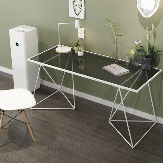 ELEANOR Tempered Glass Wire Frame Writing Office Table