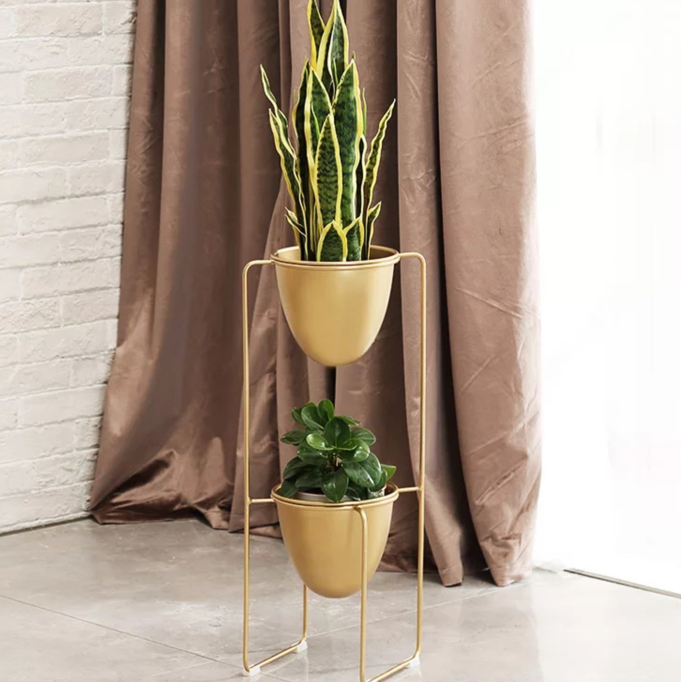 MAYA Modern Double Pot Planter Stand