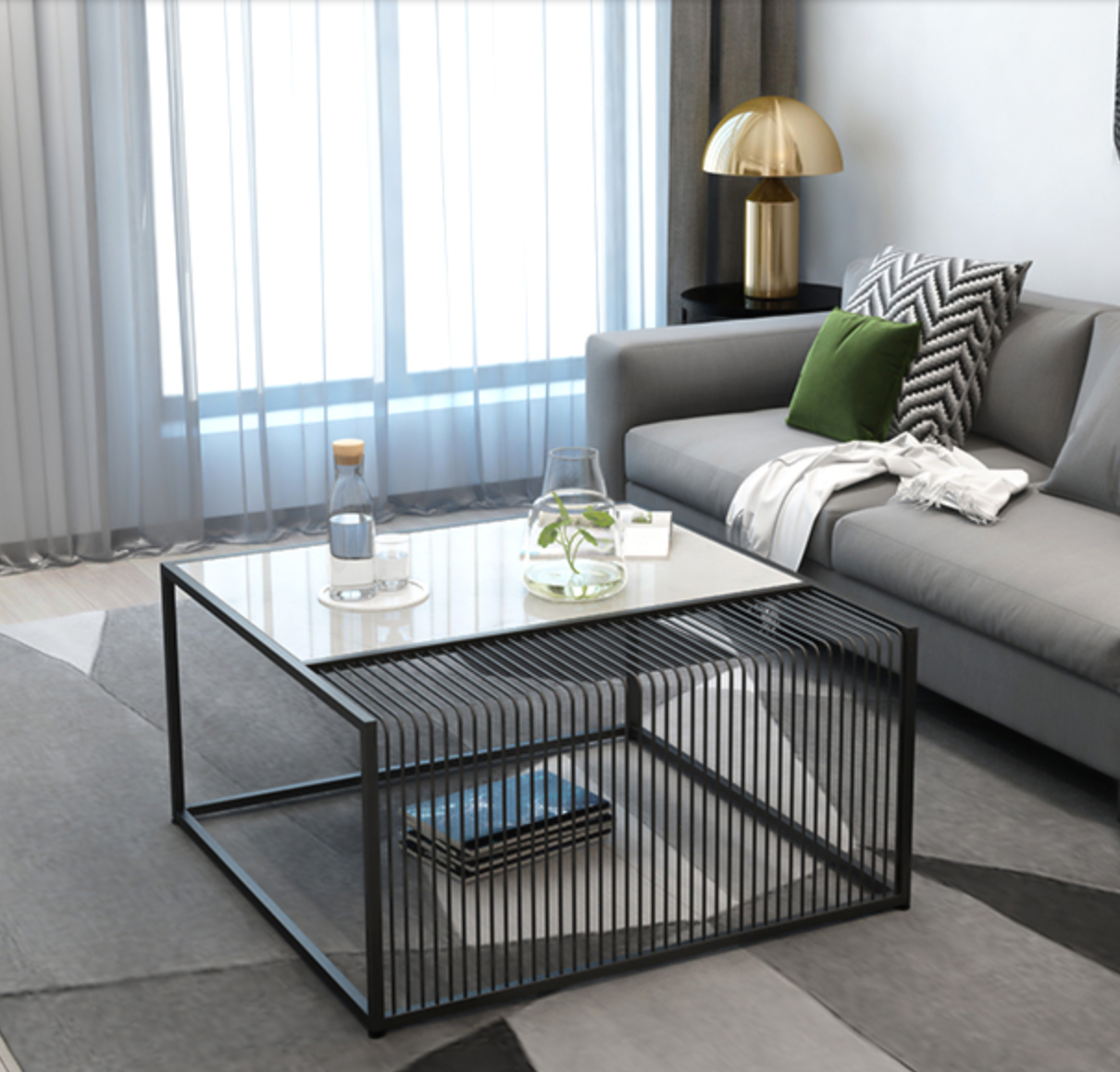 GIOTTO Minimalist Marble Metal Frame Coffee Table