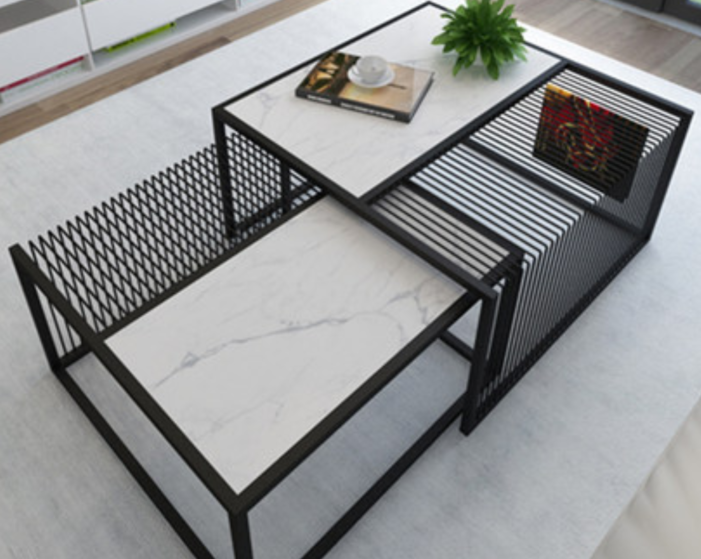 GIOTTO Minimalist Marble Metal Frame Coffee Table