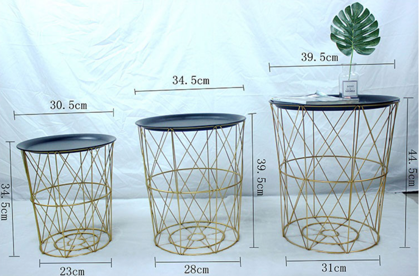 LUIS Quirky Versatile Gold Metal Frame Side Table