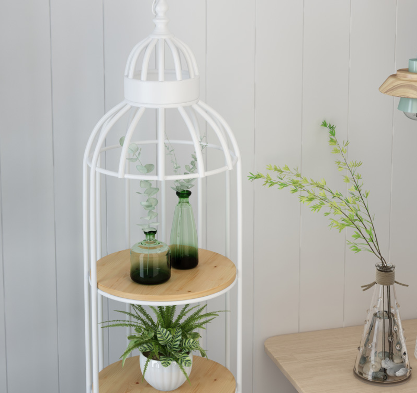 ADORJAN Quirky Bird Cage Display Stand / Cabinet