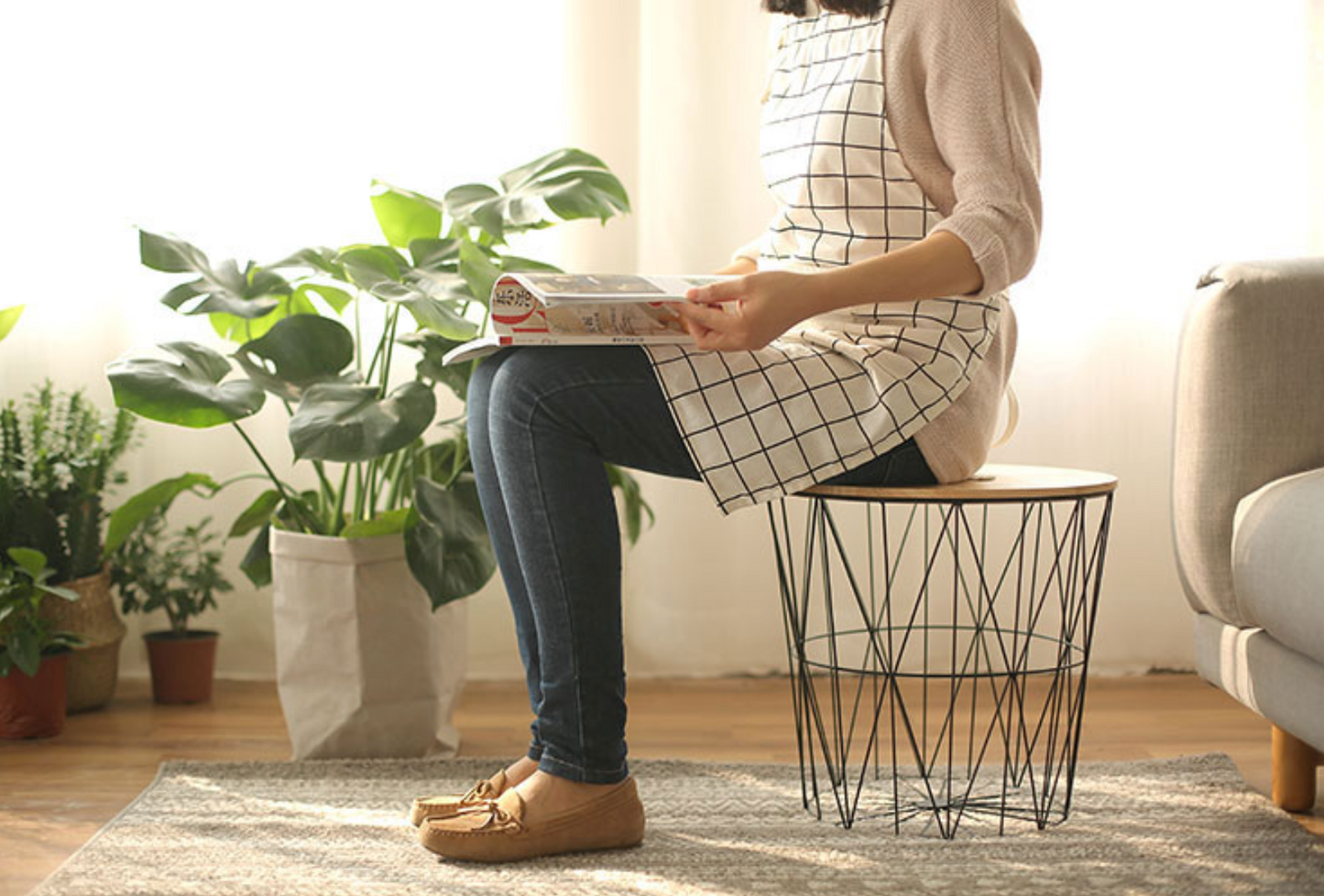 LUIS Quirky Versatile Gold Metal Frame Side Table