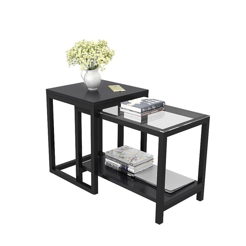 KRISTIAN Contemporary Glass Side Drawer Table