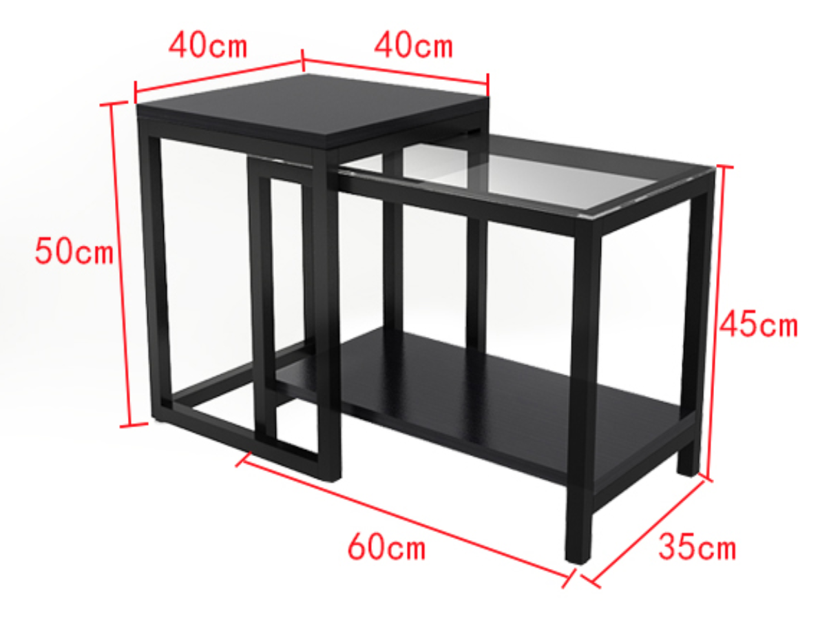 KRISTIAN Contemporary Glass Side Drawer Table