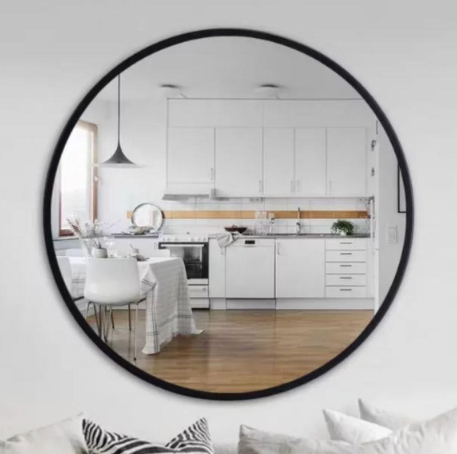 Sophie Modern Industrial Large Round Wall Mirror