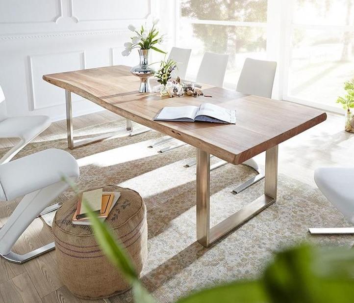 WAREHOUSE SALE AUSTIN Loft Design Modern Solid Wood Slab Dining Table ( Discount  $499 to $899 )