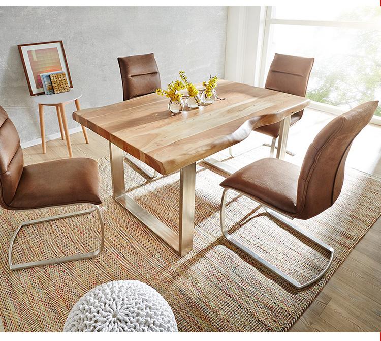 WAREHOUSE SALE AUSTIN Loft Design Modern Solid Wood Slab Dining Table ( Discount  $499 to $899 )