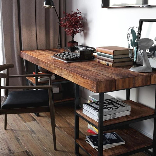 HANNAH Modern Industrial Solid Wood Office Table