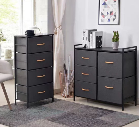 GENEVIEVE Fabric Chest of Drawers Commode