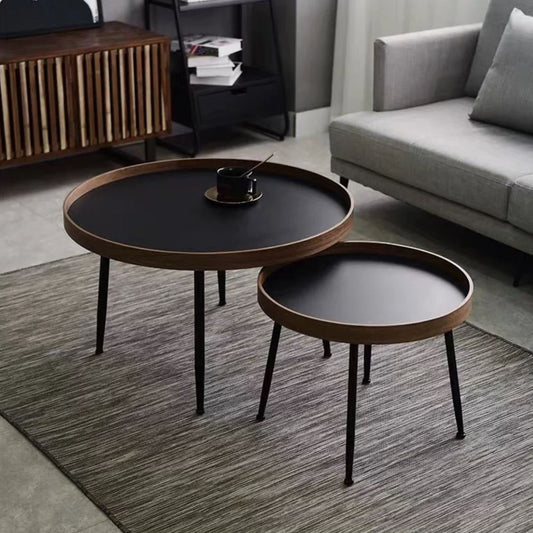 ADDISON Black Walnut Round Nesting Coffee Tables