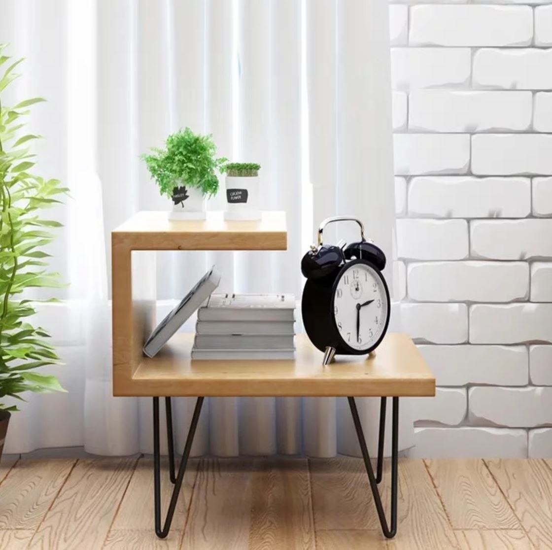 WAREHOUSE SALE ARIEL Modern Industrial Solid Wood Bedside Table ( Special Price $99 )