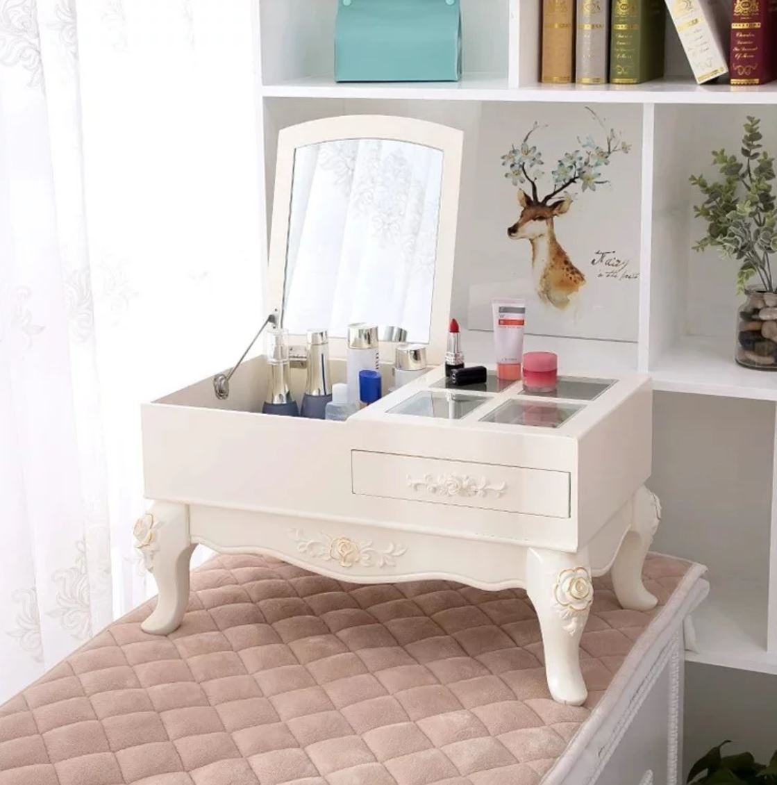 MARLEY Victorian Dressing Storage Vanity Mirror Table