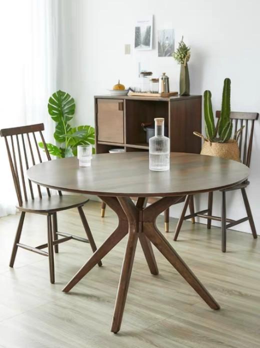 KENDALL Solid Wood Wishbone Round Dining Table