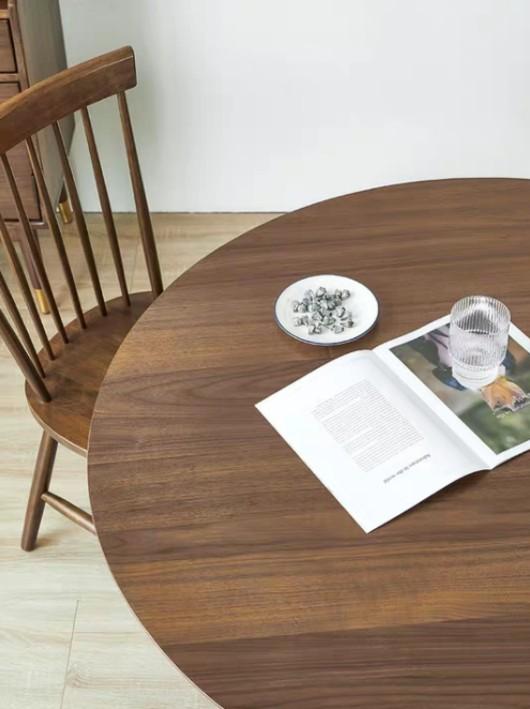 KENDALL Solid Wood Wishbone Round Dining Table