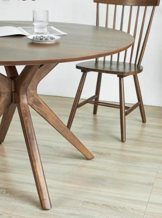 KENDALL Solid Wood Wishbone Round Dining Table