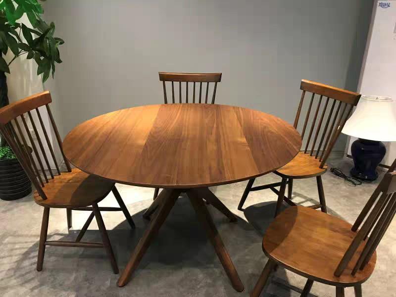 KENDALL Solid Wood Wishbone Round Dining Table