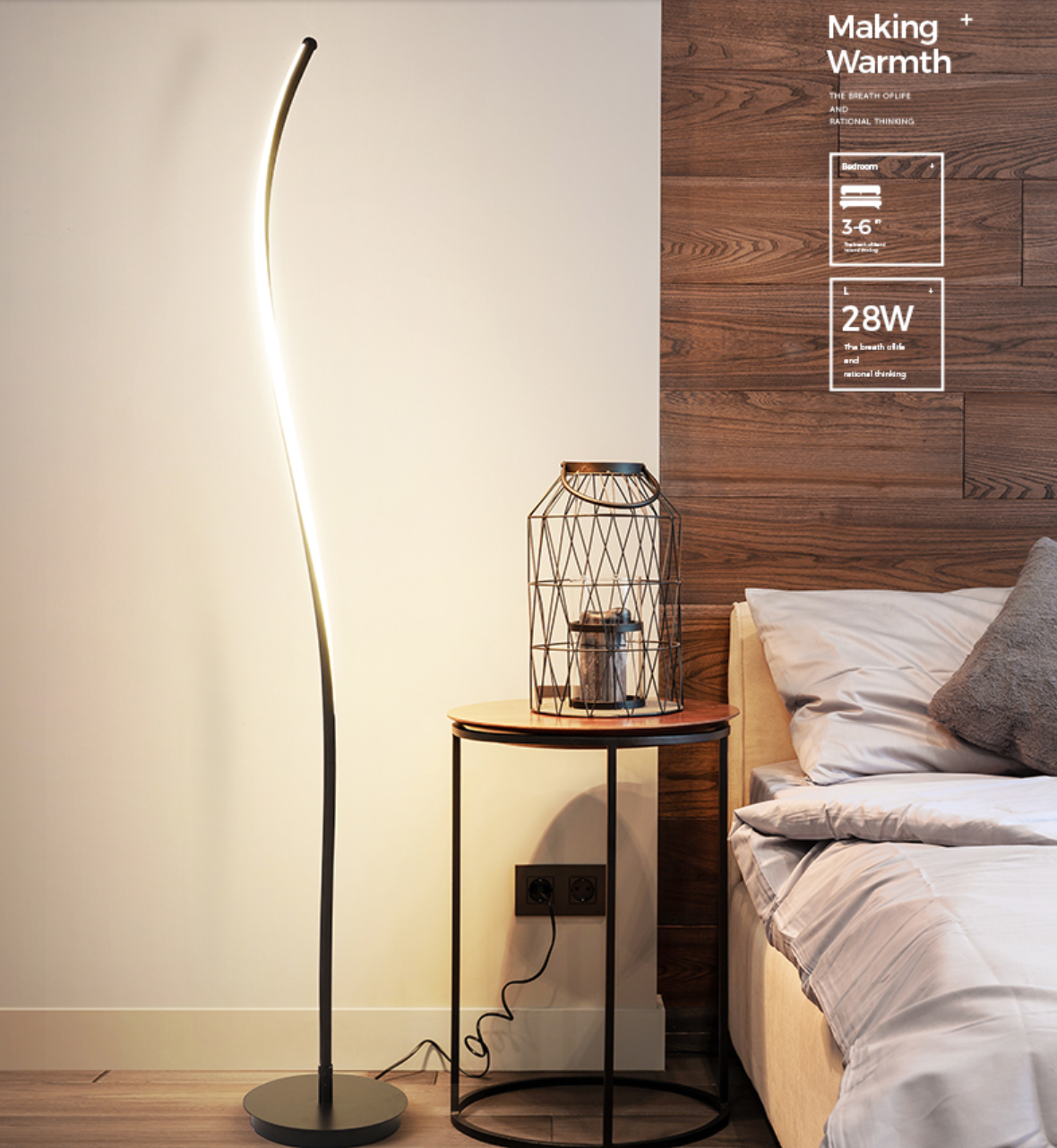 SARAH Contemporary Minimalist LED Swirl Standing Lamp