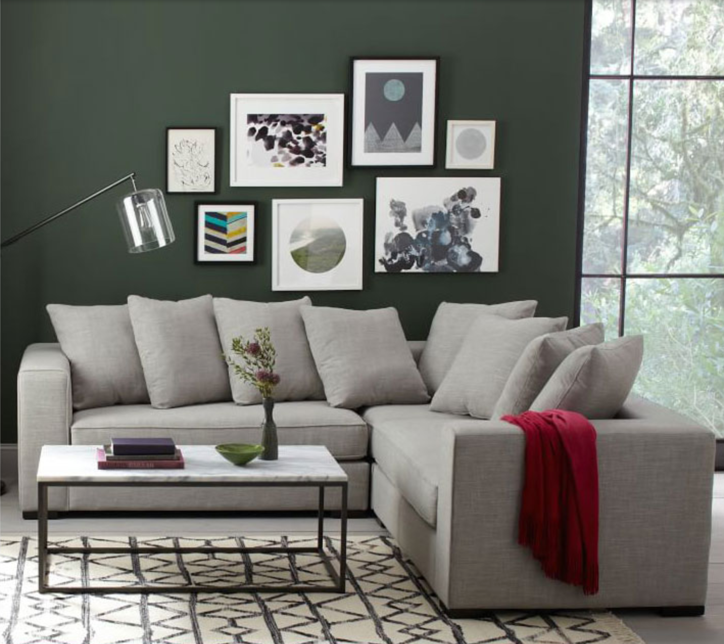 LOTTE Minimalist Wire Frame Modern Marble Coffee Table