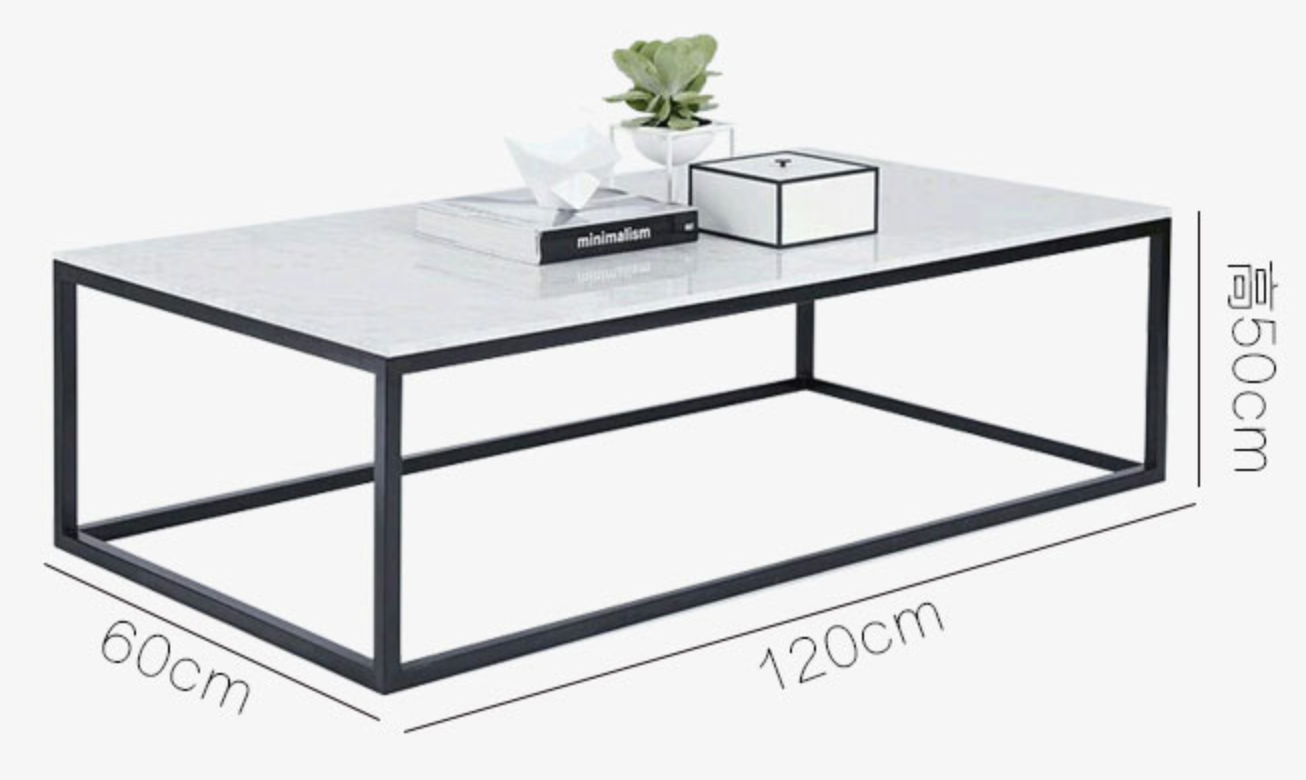 LOTTE Minimalist Wire Frame Modern Marble Coffee Table