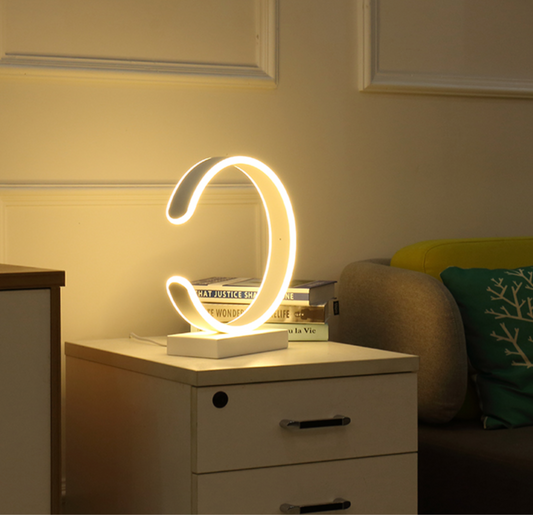 GIOVANNI Half Moon LED Monochrome Table Lamp