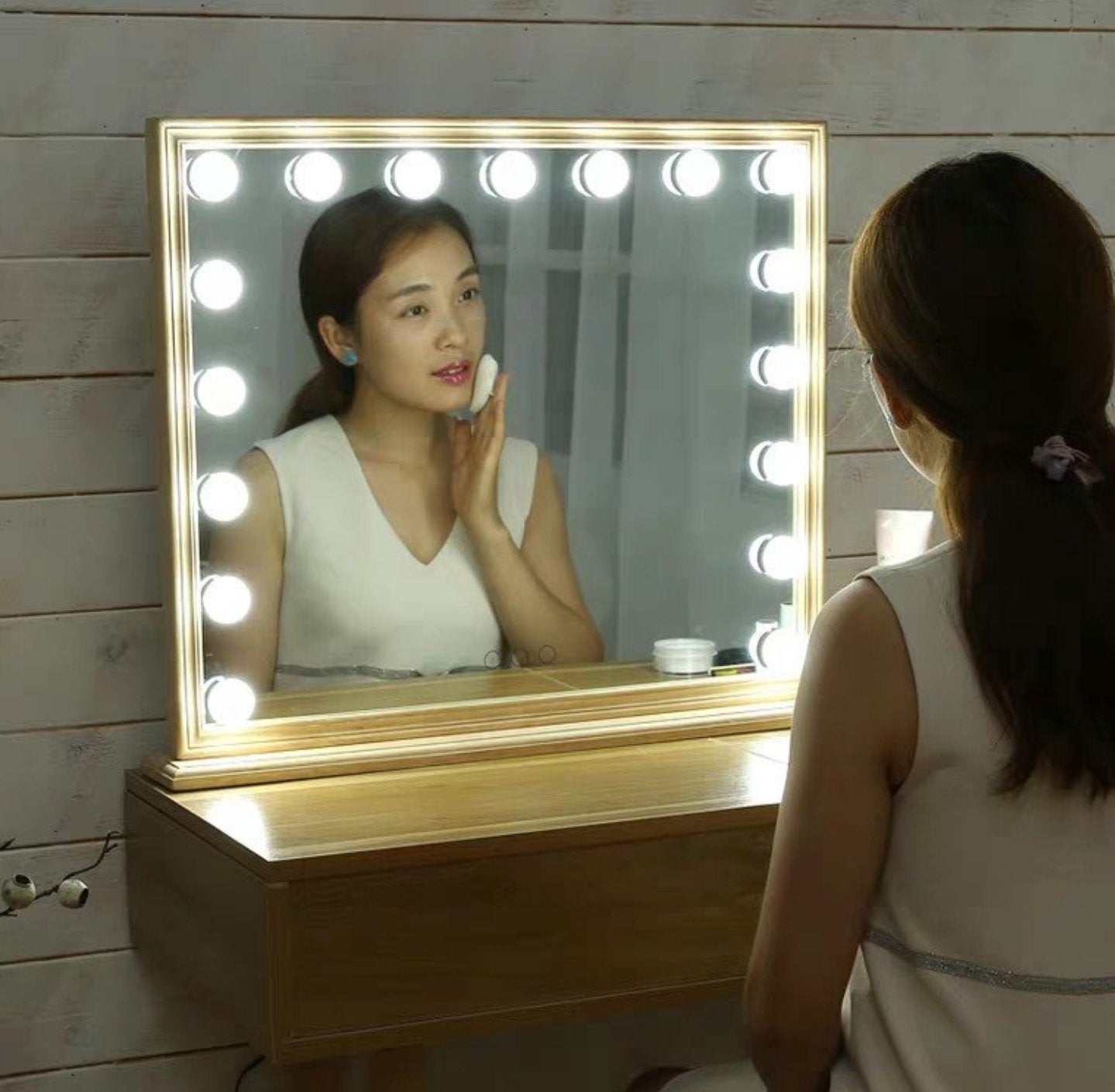 LILOU Solid Wood Spotlight Vanity Mirror