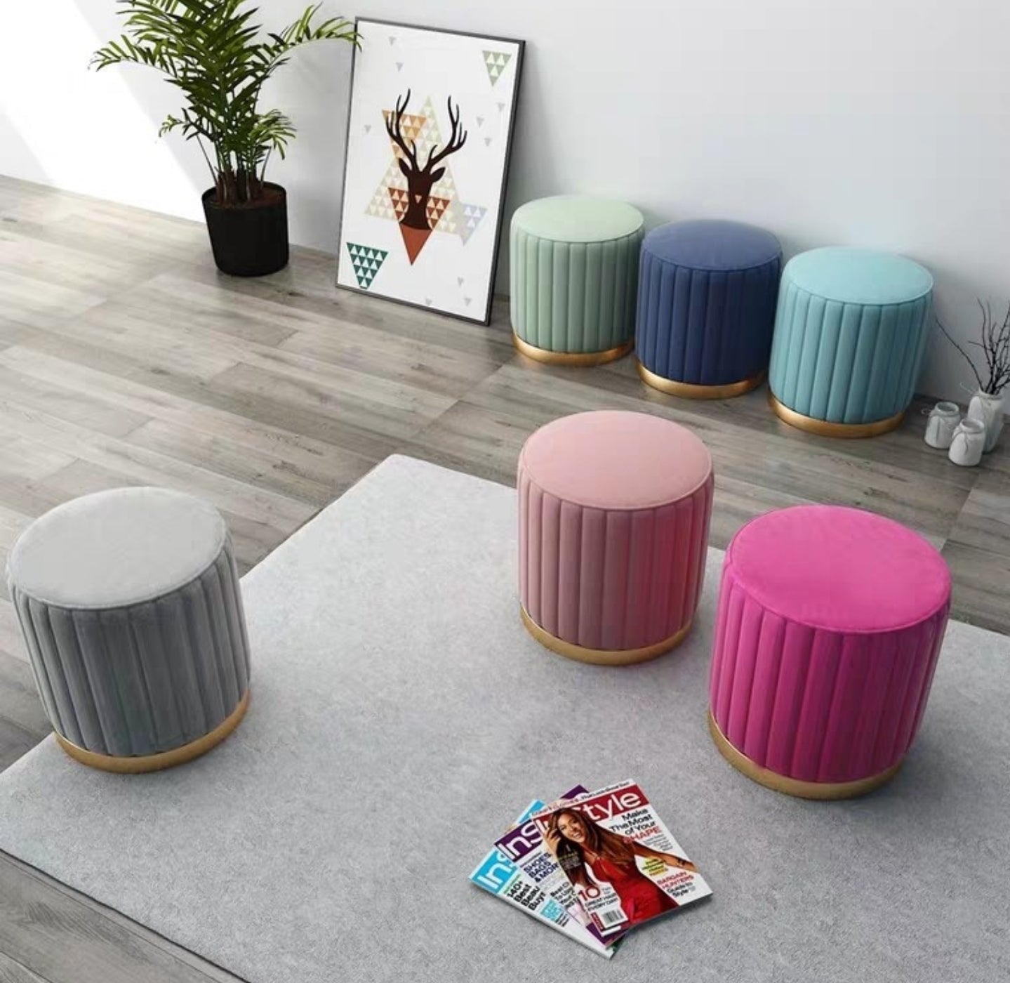 NOVA Chair Modern Velvet Vanity Stool