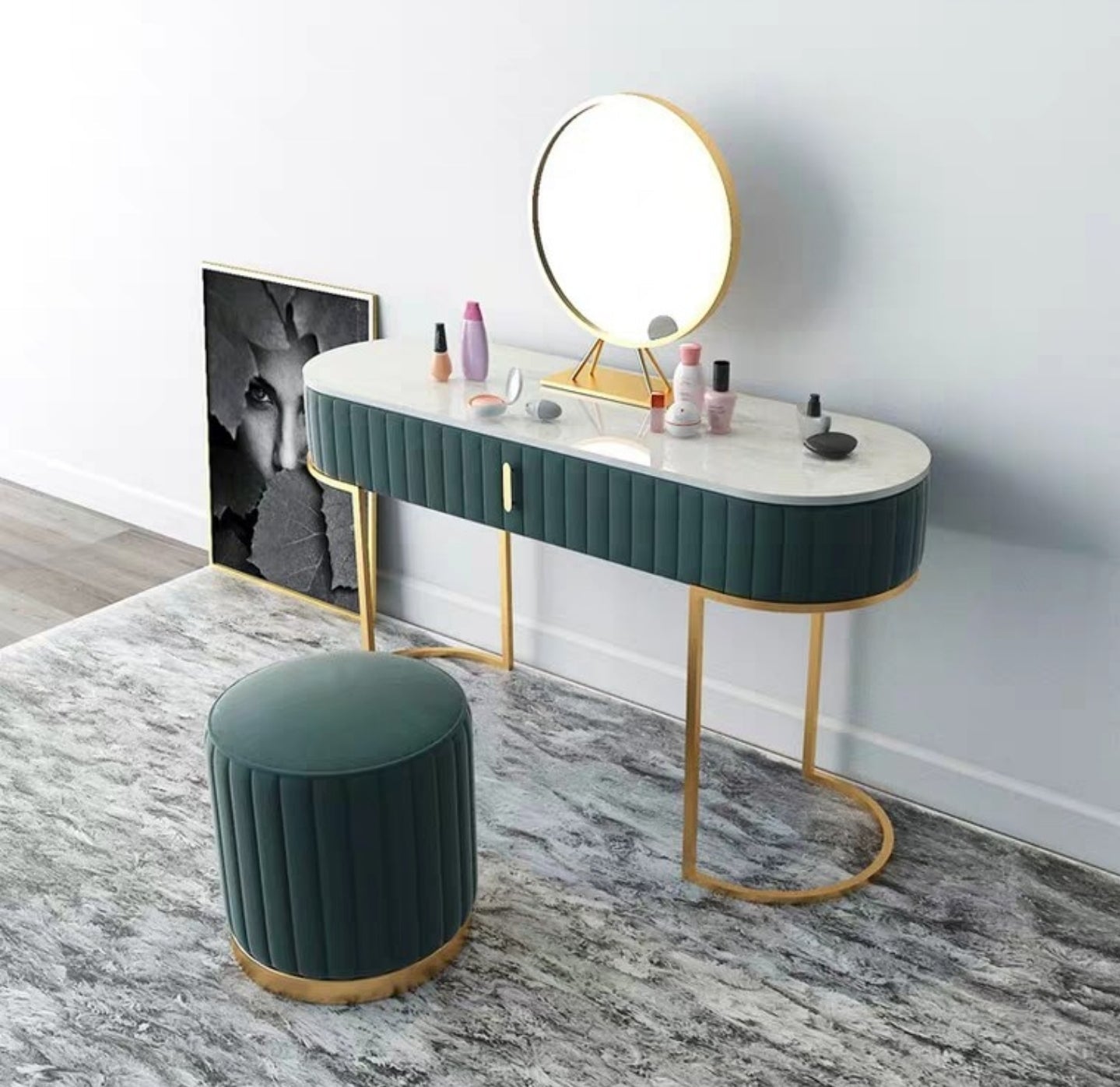 NOVA Chair Modern Velvet Vanity Stool