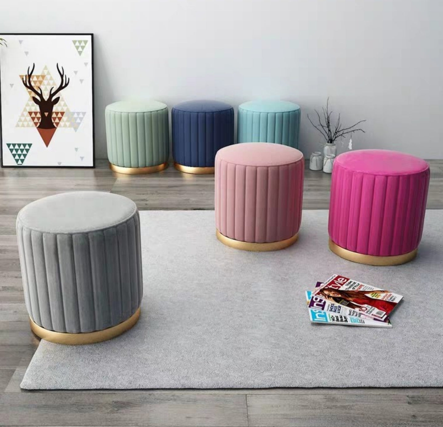 NOVA Chair Modern Velvet Vanity Stool