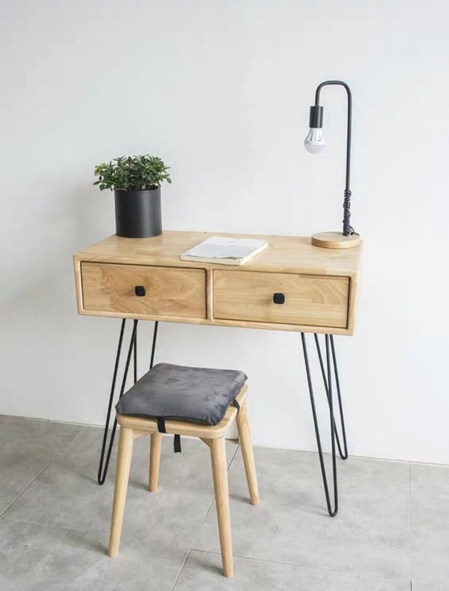 CHARLOTTE Vintage Scandi Solid Wood Vanity Table Set