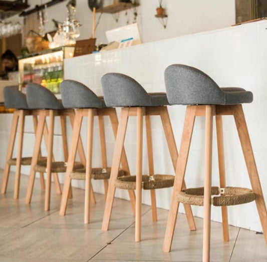 AMARA Scandinavian Solid Wood Bar Stool Chair