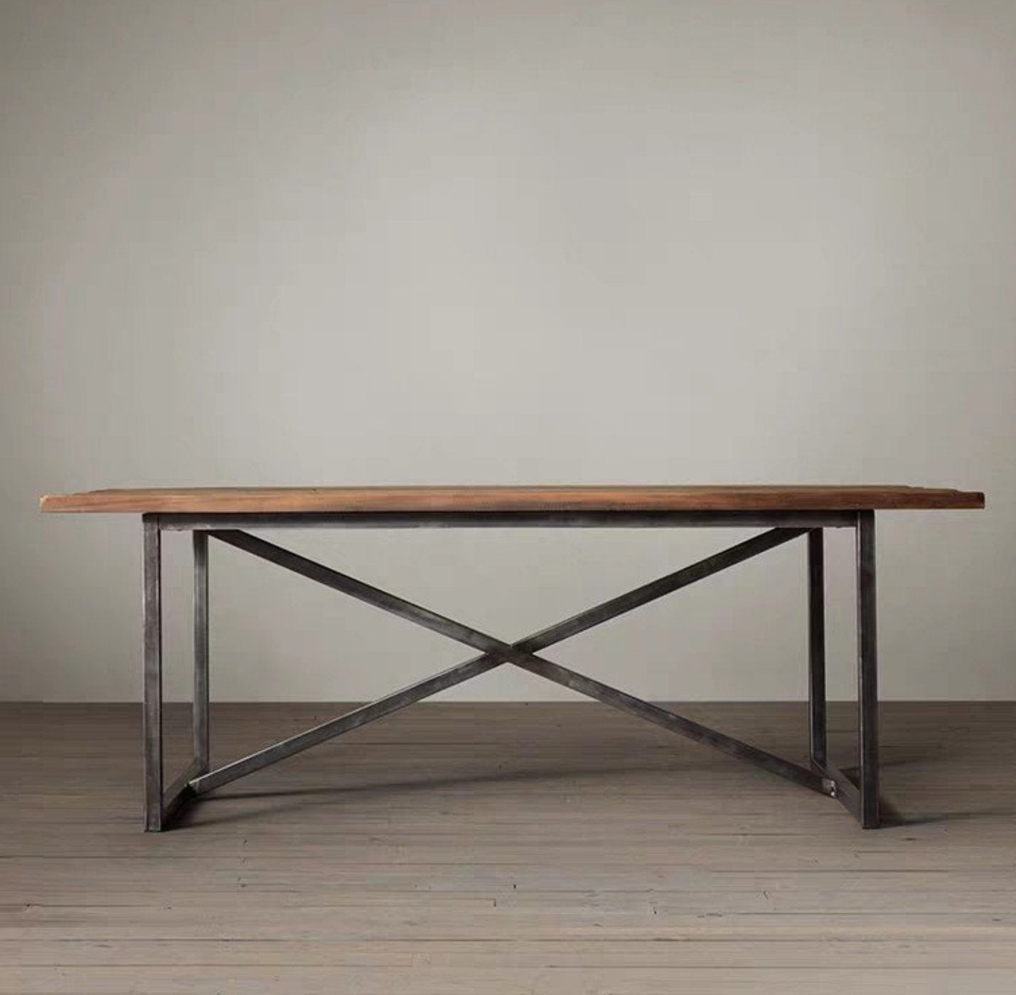 SIENNA Modern Industrial Solid Wood Table