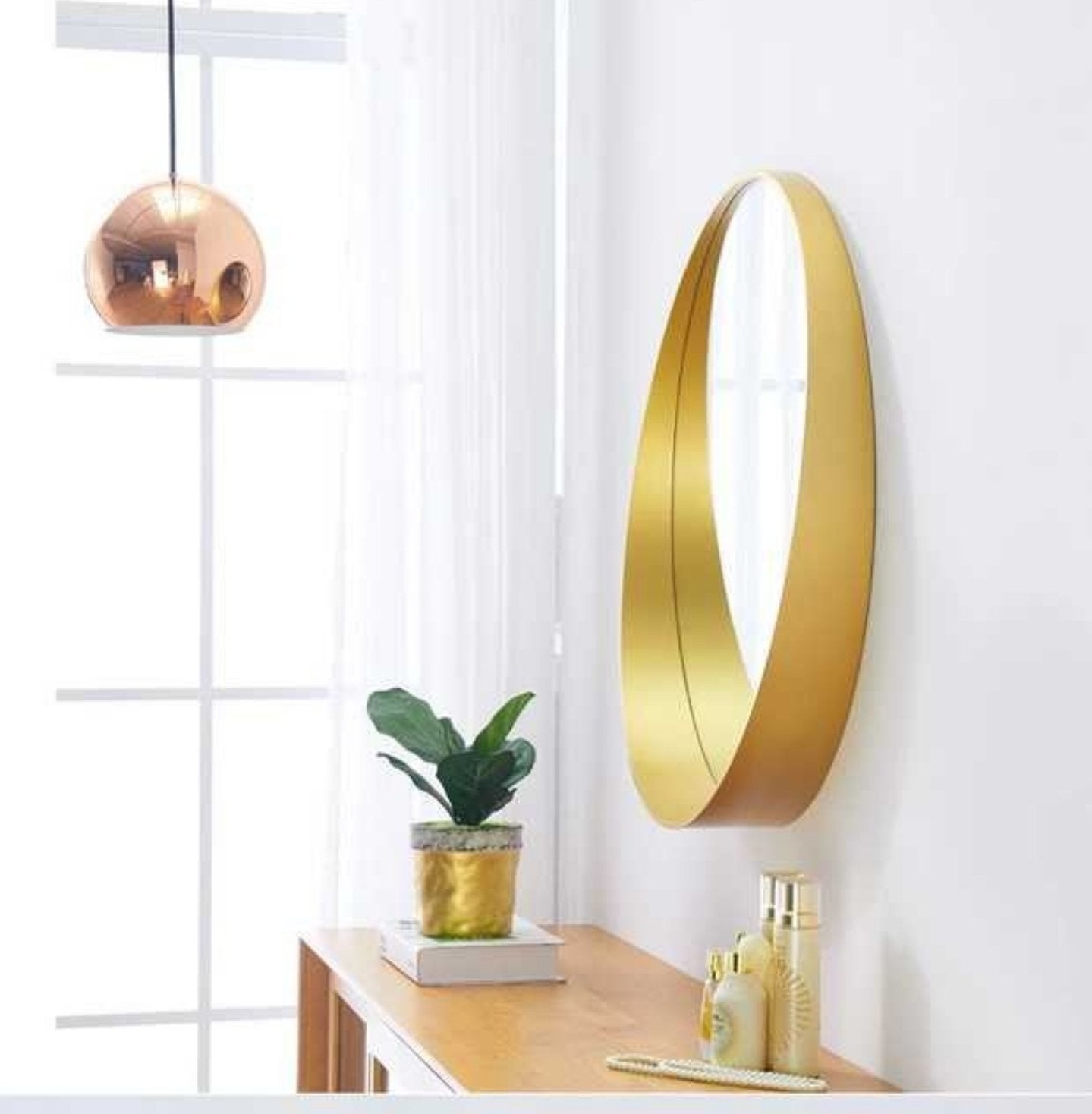 MARIAH Solid Wood Round Wall Mirror