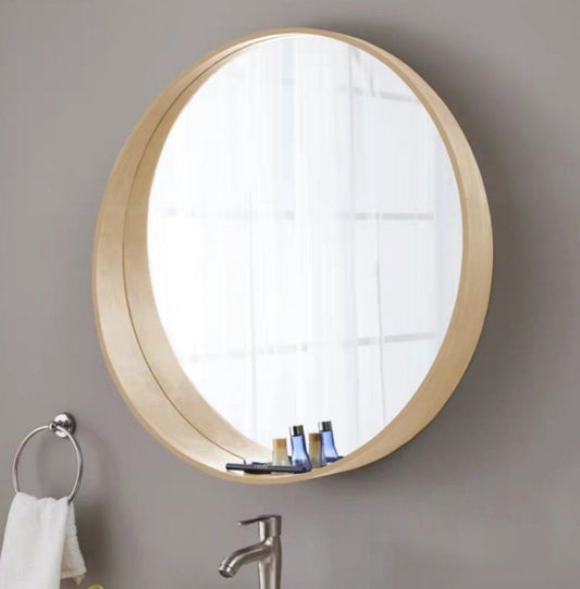 VIOLET Mirror Solid Wood Round Wall Mount Mirror