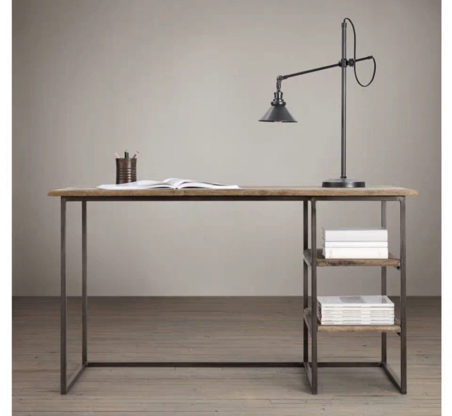 ALANA Industrial Solid Wood Study Table