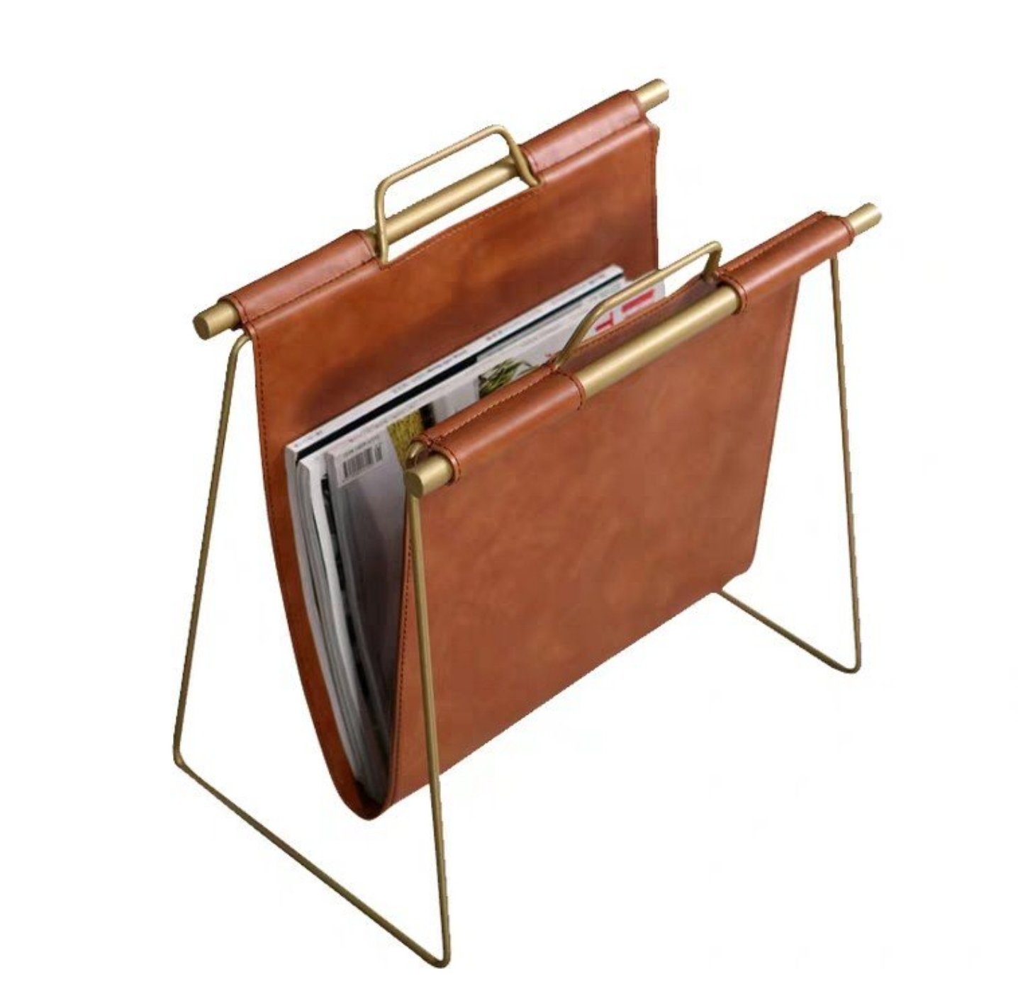 KAYLA Faux Leather Magazine Rack