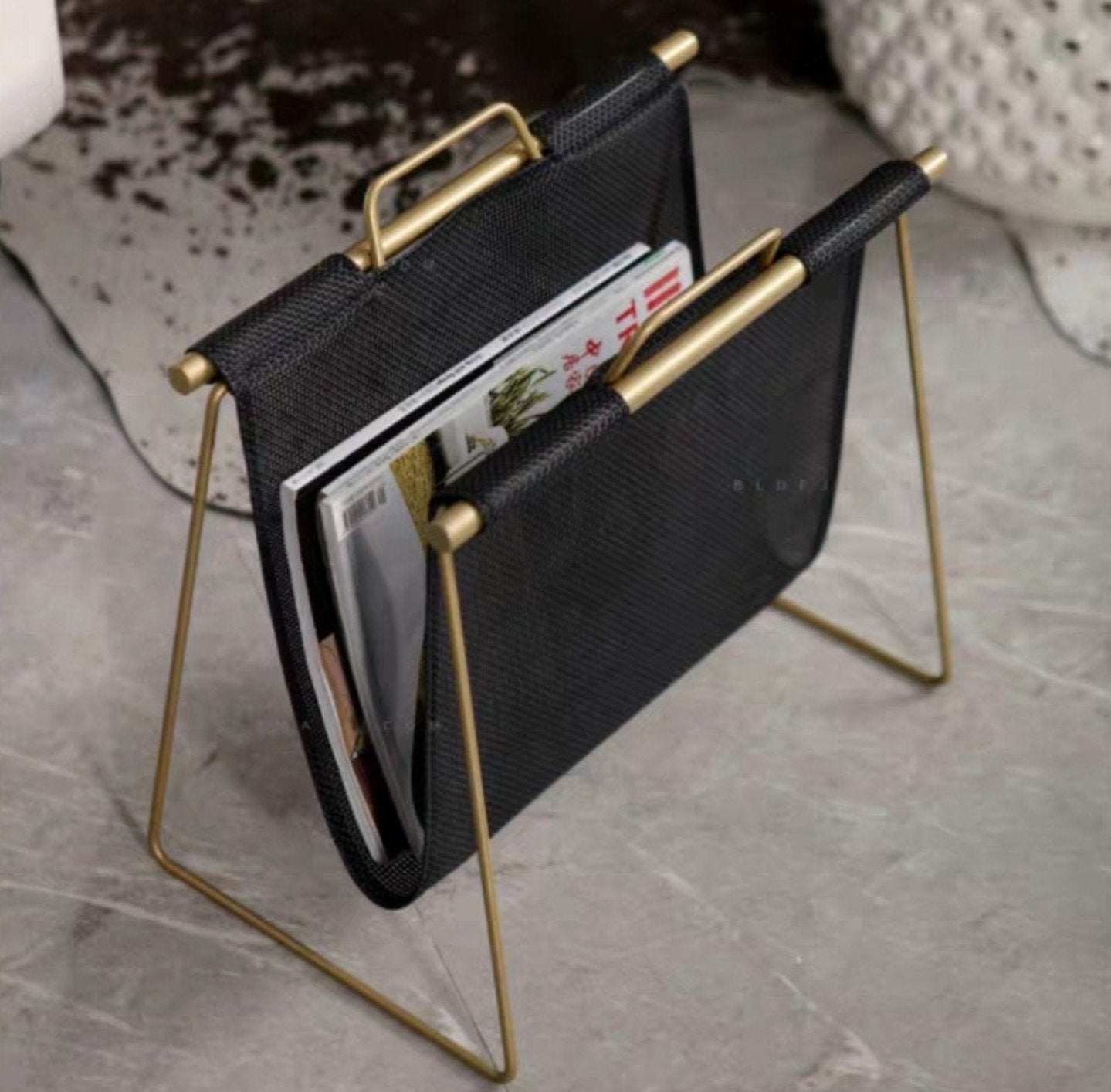 KAYLA Faux Leather Magazine Rack