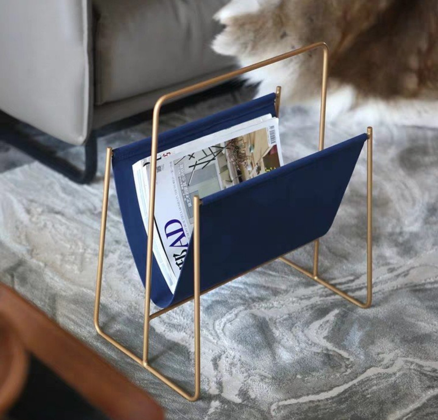 KAYLA Faux Leather Magazine Rack