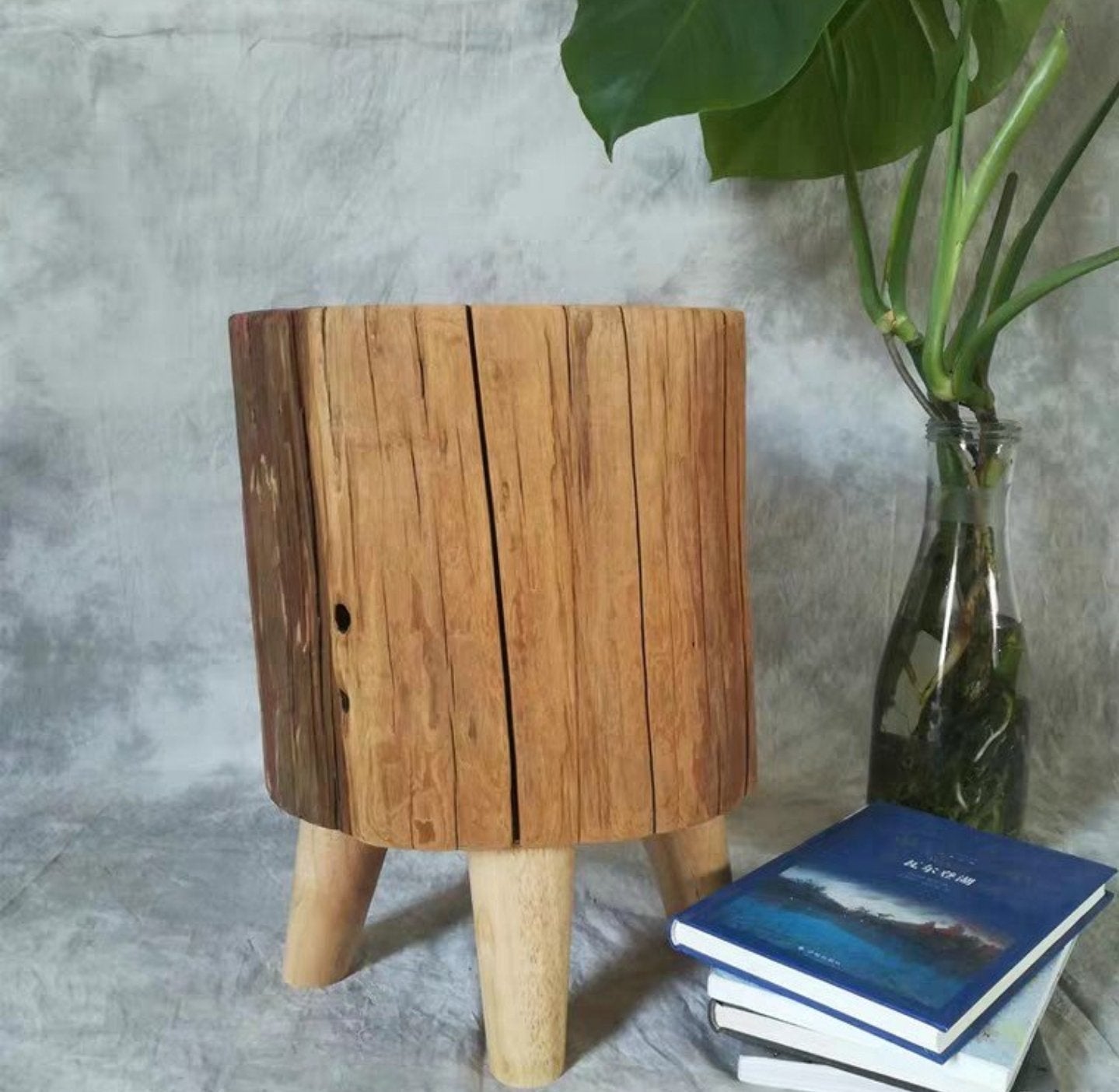 HARMONY Solid Wood Slab Stool