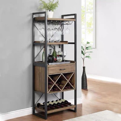 ROGER Industrial-Style Display Wine Rack Cabinet