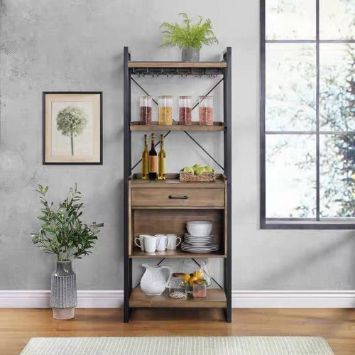 ROGER Industrial-Style Display Wine Rack Cabinet