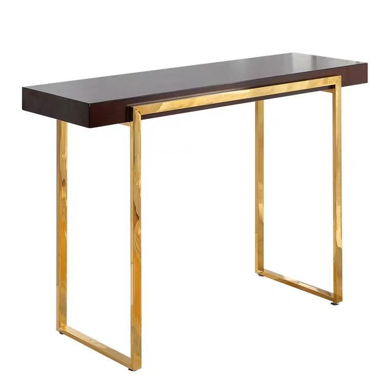 KYLIE Modern Classic Chrome Gold Hallway Console Table