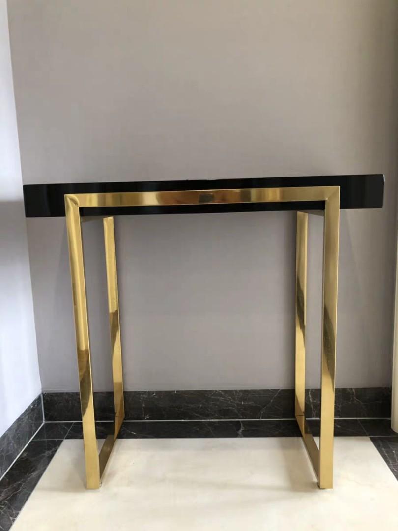 KYLIE Modern Classic Chrome Gold Hallway Console Table