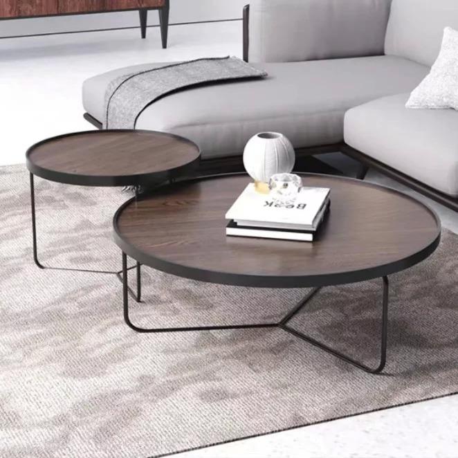 SUMMER Solid Wood Round Nesting Coffee Tables