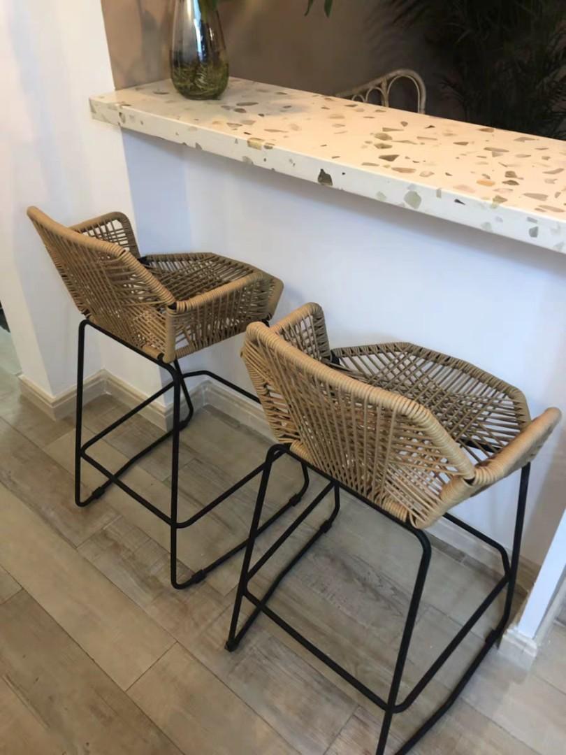 BROOKE Designer Wicker Bar Stool Chair