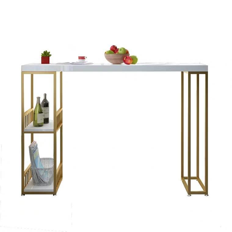 RESSE Modern Industrial Solid Wood Bar Table