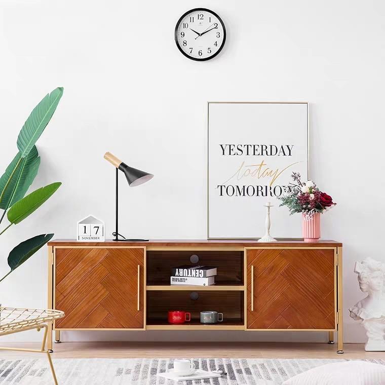 ADALYNN Rustic Herringbone TV Console