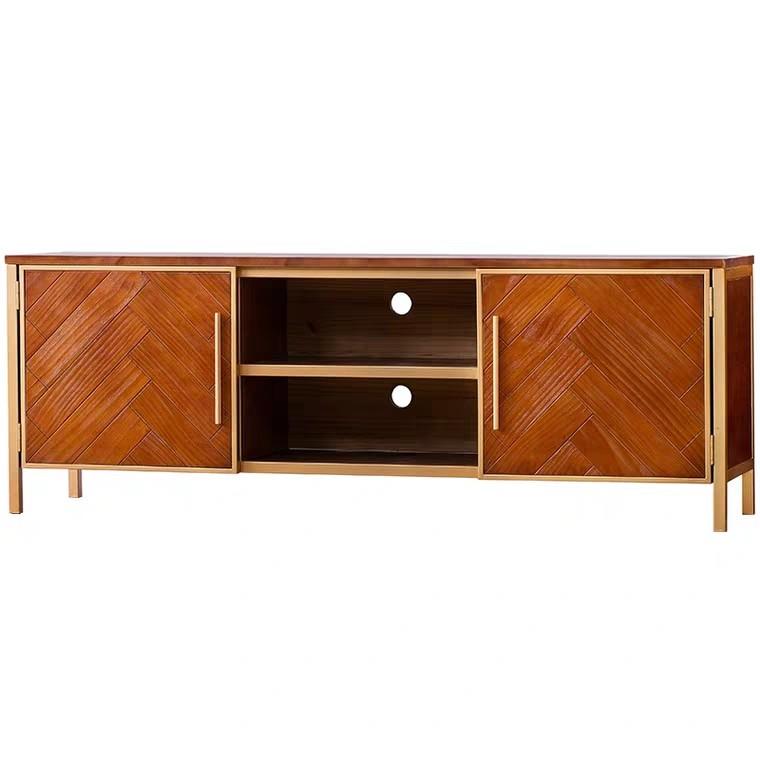 ADALYNN Rustic Herringbone TV Console